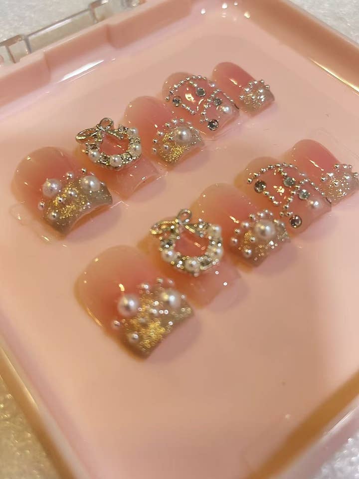 Azurenailshop handmade press on, princess nails for summer for wholesale by Azurenailshop