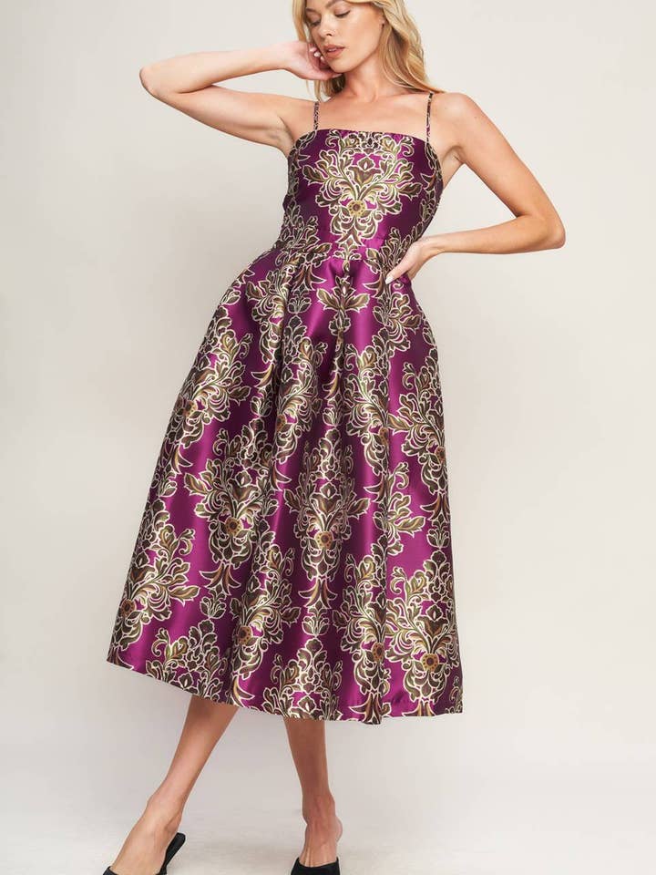 A printed woven midi dress - ID21702 for wholesale by FLYING TOMATO