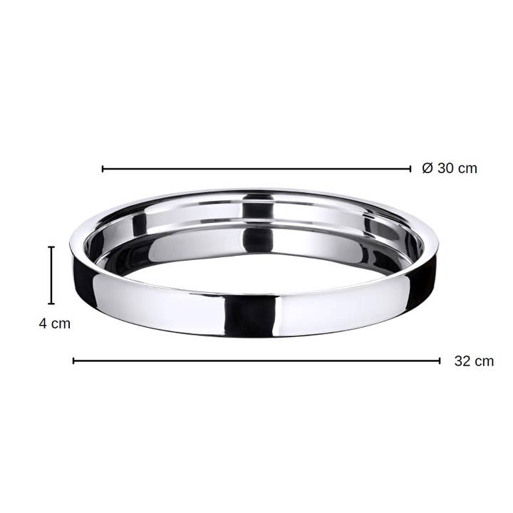 EDZARD - Wholesale Serving tray - Tray Serving Tray Alaska, Round, Stainless Steel2