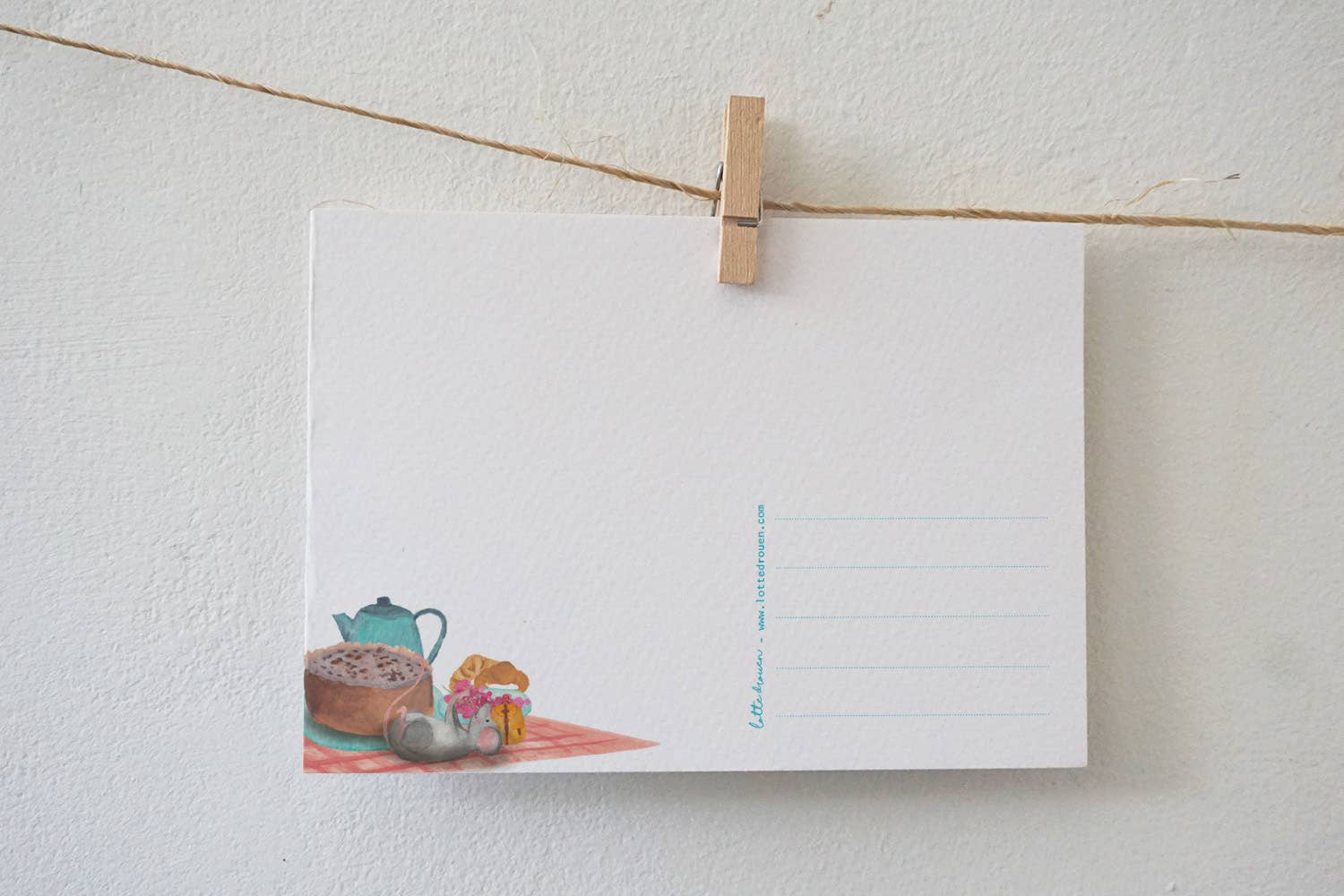 Lotte Drouen - Wholesale Everyday Greeting Card - Picnic among flowers map1