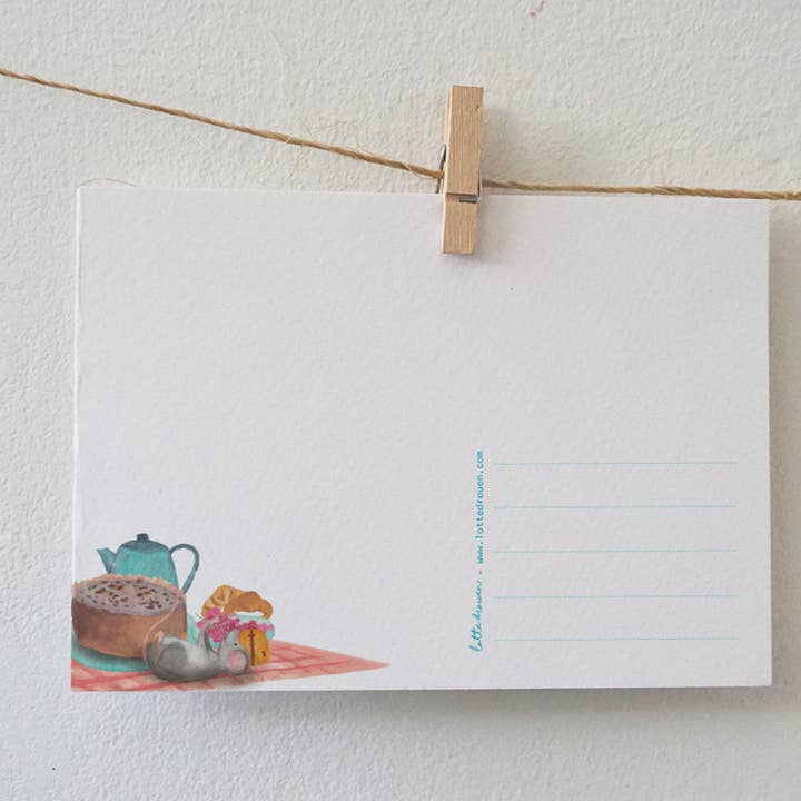 Lotte Drouen - Wholesale Everyday Greeting Card - Picnic among flowers map1