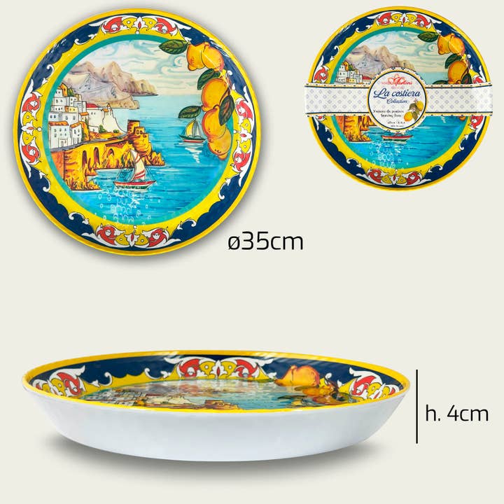 Rund Kantad Tallrik La Costiera Positano i Melamin för wholesale av ARCA ITALY