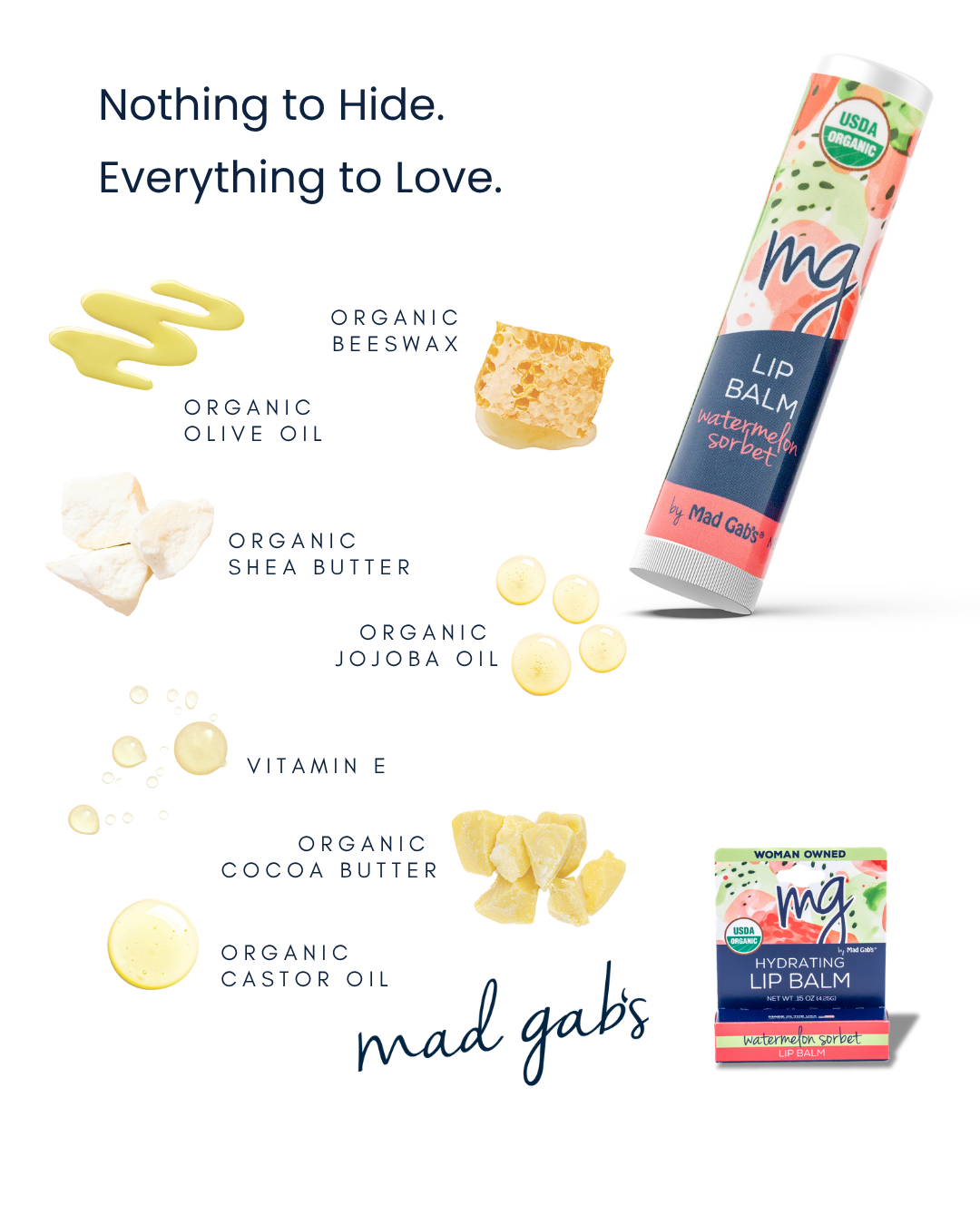Mad Gab's - Wholesale Lip Balm - 3PK MG Signature Watermelon Sorbet Lip Balm Hangable Pegs3