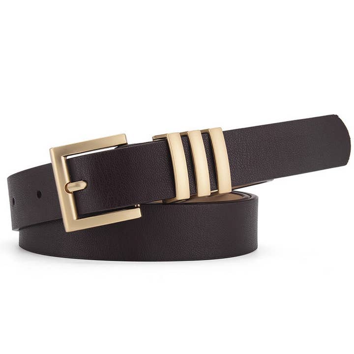 ACCITY - Wholesale Belt - Women's - MATTE KOREAN-STYLE METAL SQUARE BUCKLE BELT_CWASC05801