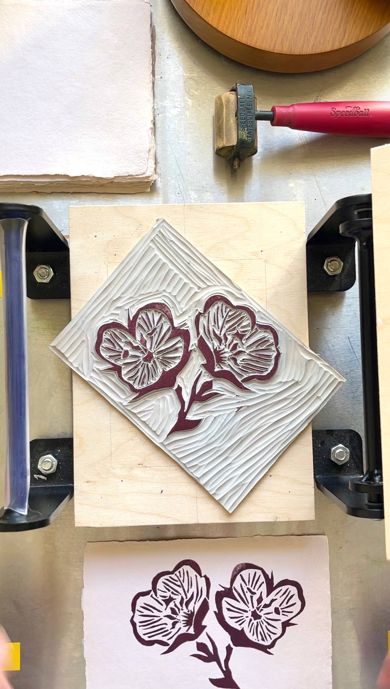 Studio Orch - Wholesale Art Print - 'Primrose' Linocut Print2