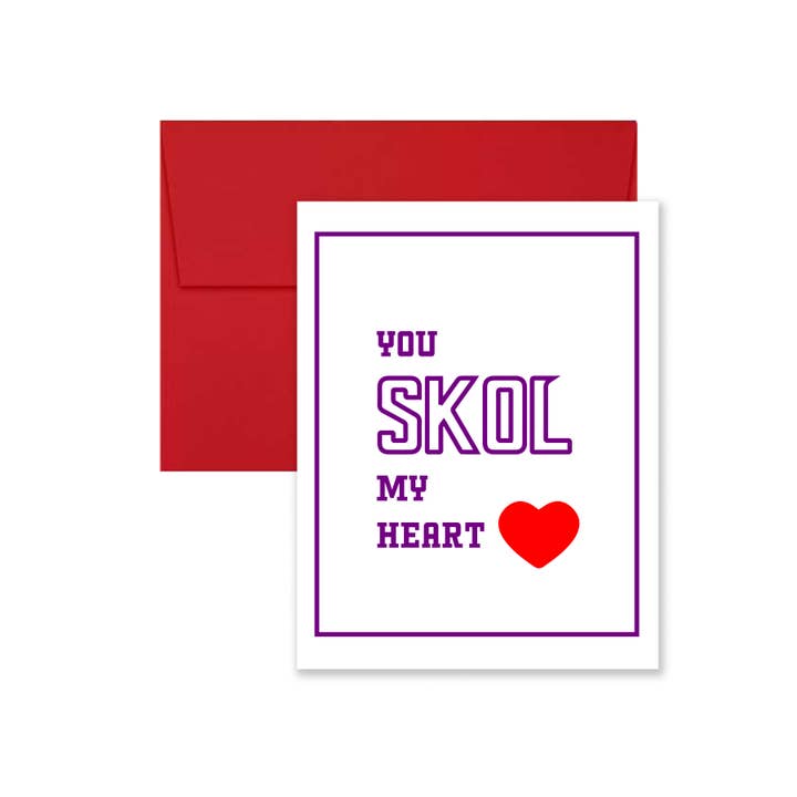 You Skol My Heart Valentine's Day Card for wholesale by Minnesota Awesome