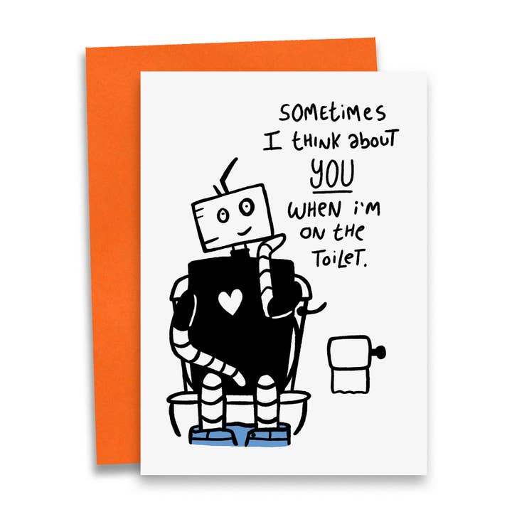 Funny Valentine's Card | Toilet Thoughts for wholesale by Debmon Design