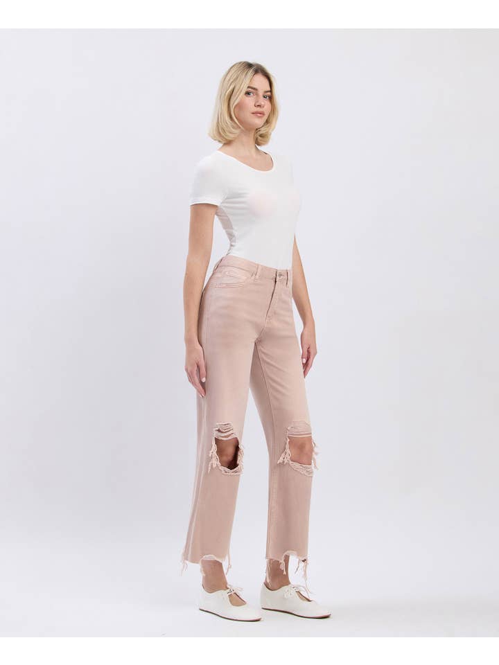 JULY SONG 90'S VINTAGE SUPER HIGH RISE CROP FLARE JEANS V2737 for wholesale on Faire5