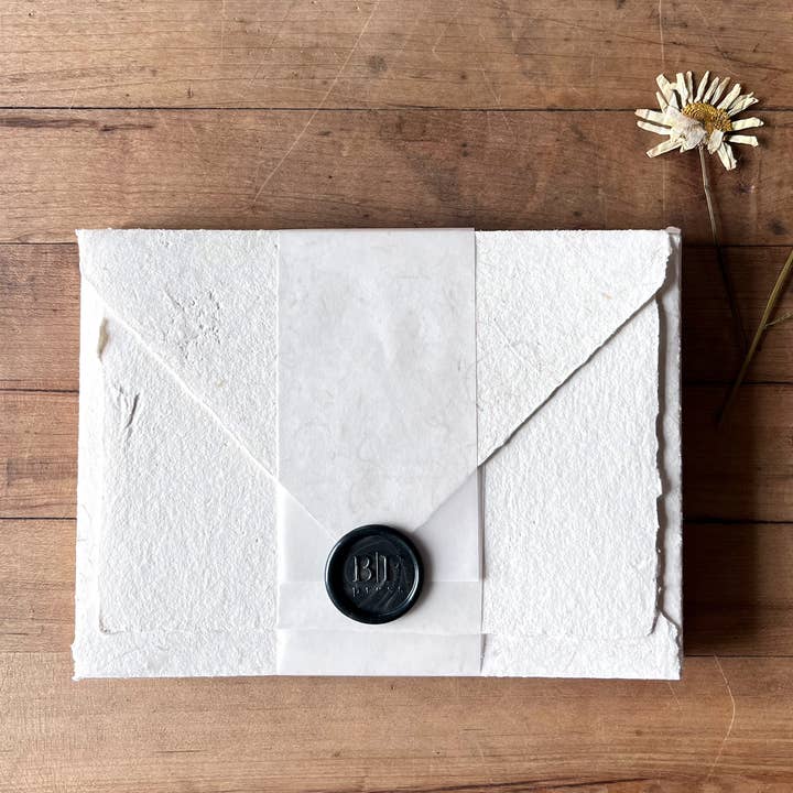 Bat Flower Press - Wholesale Stationery/Notecard Set - 50/50 handmade 6.5 x 5" set of paper & envelopes2