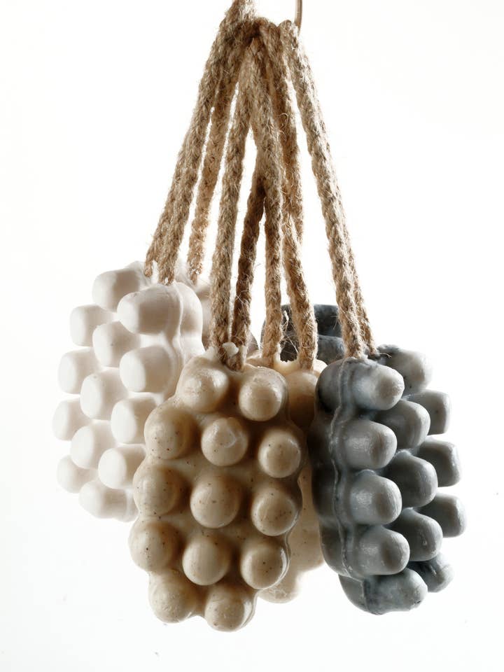 Natural Massage Soap – With Massage Nubs and Hanging Rope for wholesale by La Belle France