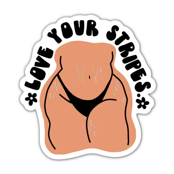 Autocollant en vinyle Love Your Stripes pour la vente par Sunshine & Lemons Co.
