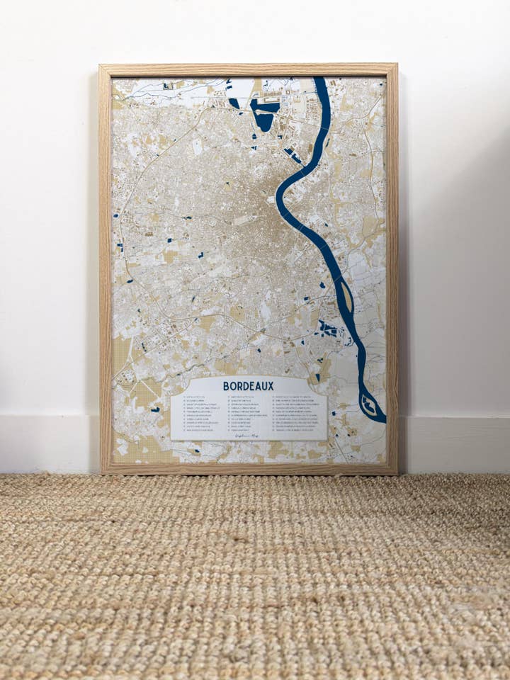 Vis kort over Bordeaux - Checkmap for engroshandel hos Captain Map