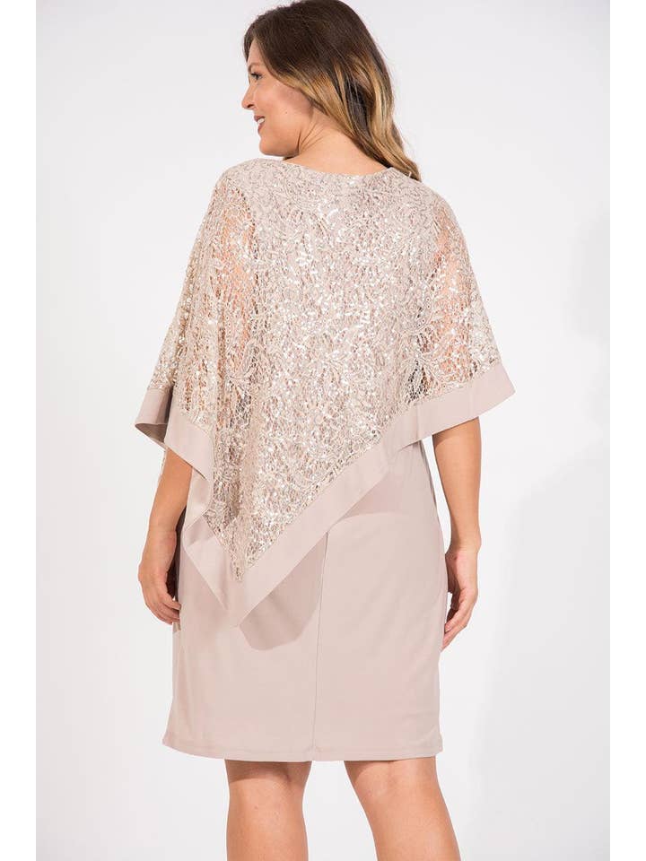 Kos Couture - Wholesale Dress - Women's - R&M Richards 8749W Short Plus Size Mother Of The Bride Dress