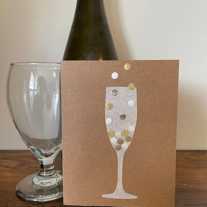 Champagne Card - Bubbly Style for wholesale by The Cutting Room Card Company