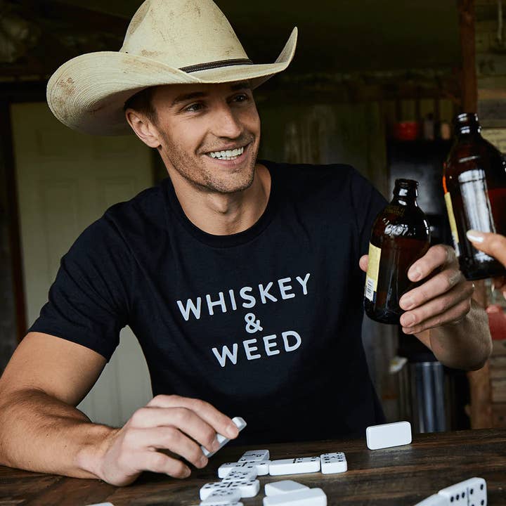 Cowboy Cool - Wholesale Screen Printed T-Shirt - Unisex - Whiskey & Weed Western Graphic Tee