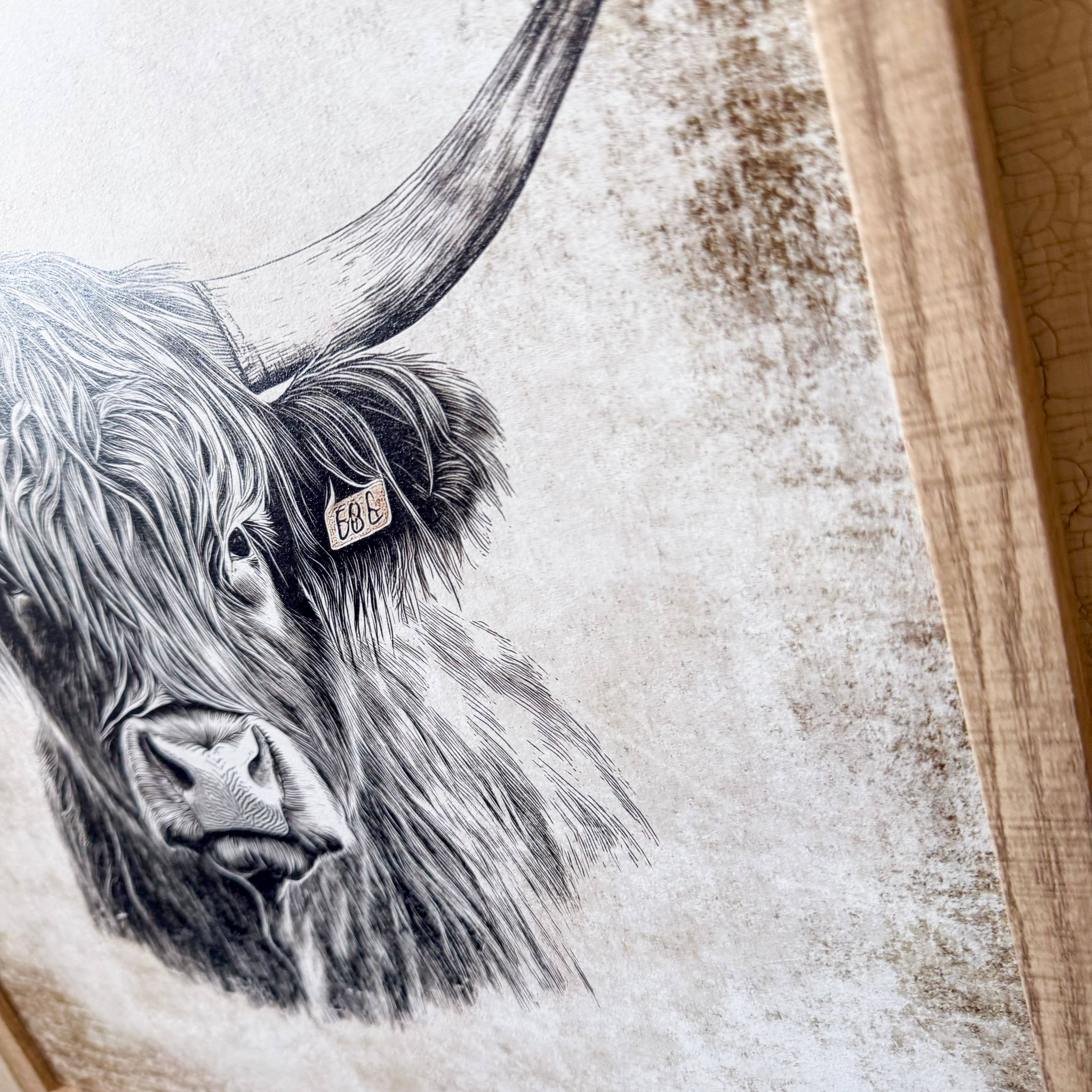 WillowBee Signs & Designs - Wholesale Sign - Neutral Highland Cow Wall Art Print2