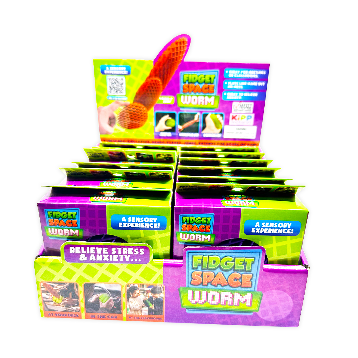 Kipp Brothers - Wholesale Fidget Toy - Kids - Fidget Space Worm Toy - 12 Pieces Per Display1