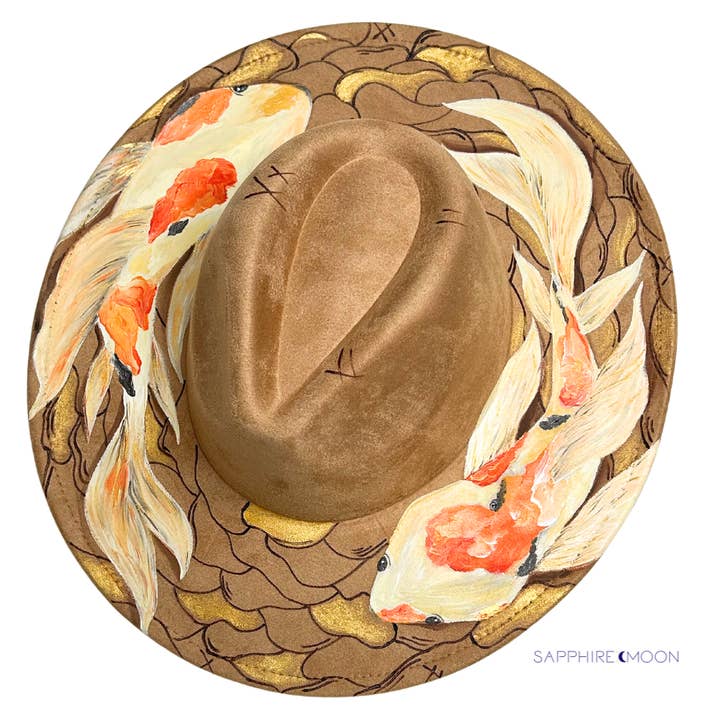 Sapphire Moon – wholesale Fedora – Women’s – Overcomer Hand Painted Burned Hat (Rancher, Bolero, Fedora)1