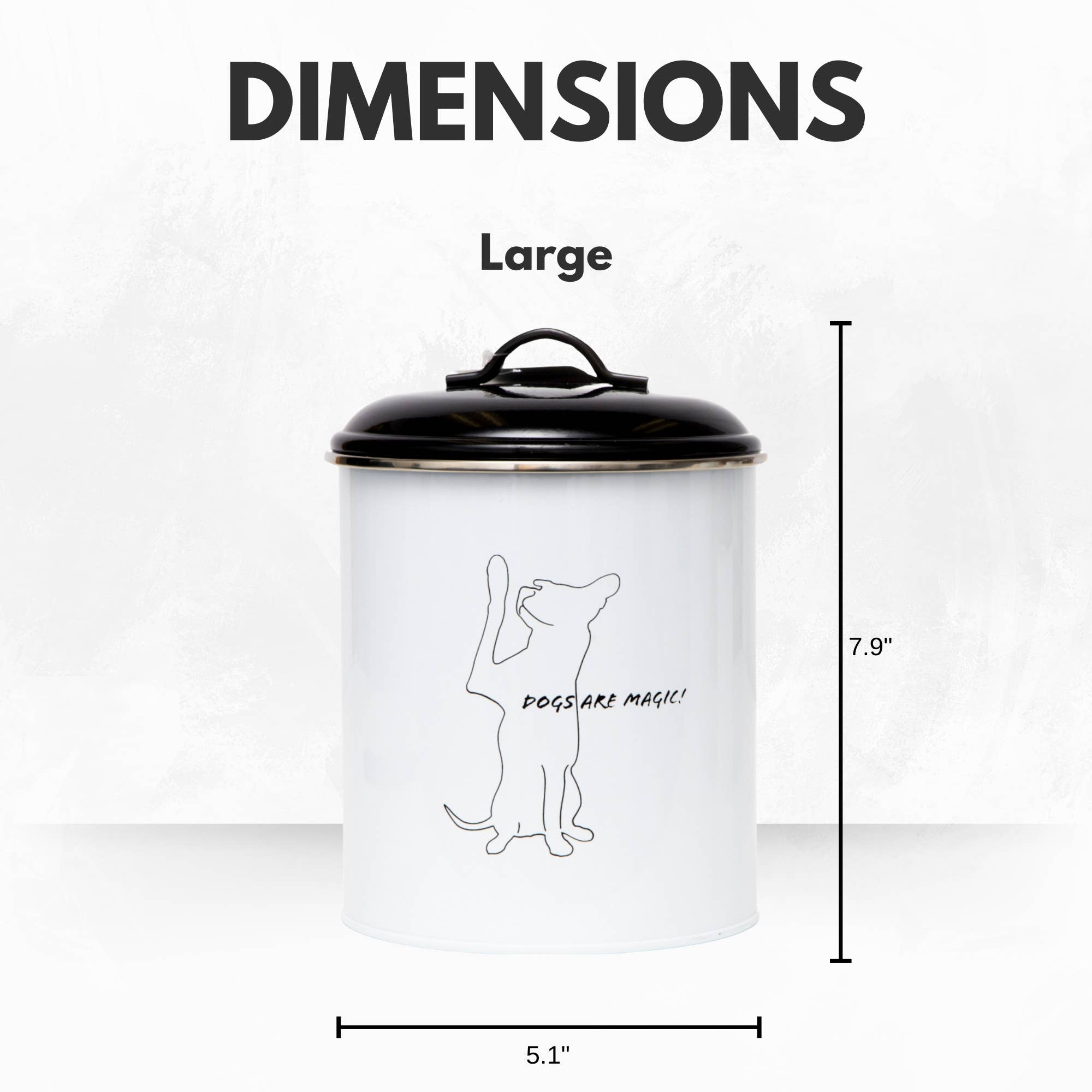 Jojo Modern Pets - Vente Bocal à friandises – chien - Ensemble de 3 boîtes de rangement pour nourriture et friandises pour animaux, noir et blanc7