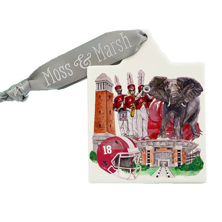 University of Alabama Akvarel Ornament for engroshandel hos Moss & Marsh