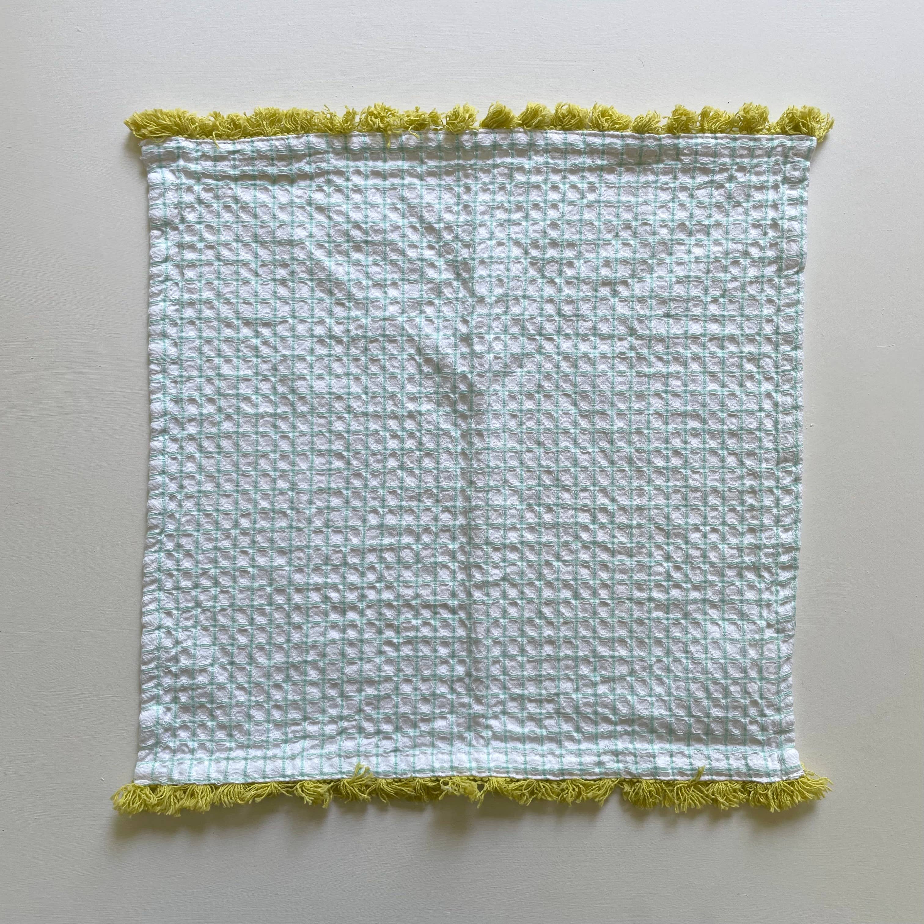 fort & field - Wholesale Dishcloth - 100% cotton waffle square bright fringe kitchen dishcloth1