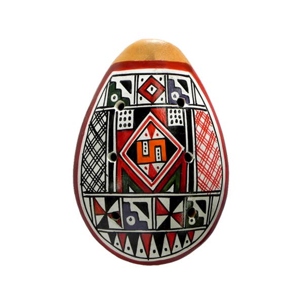 Pichincha - Wholesale Musical Instrument - Ceramic Geometric Design Large Ocarina Musical Instrument