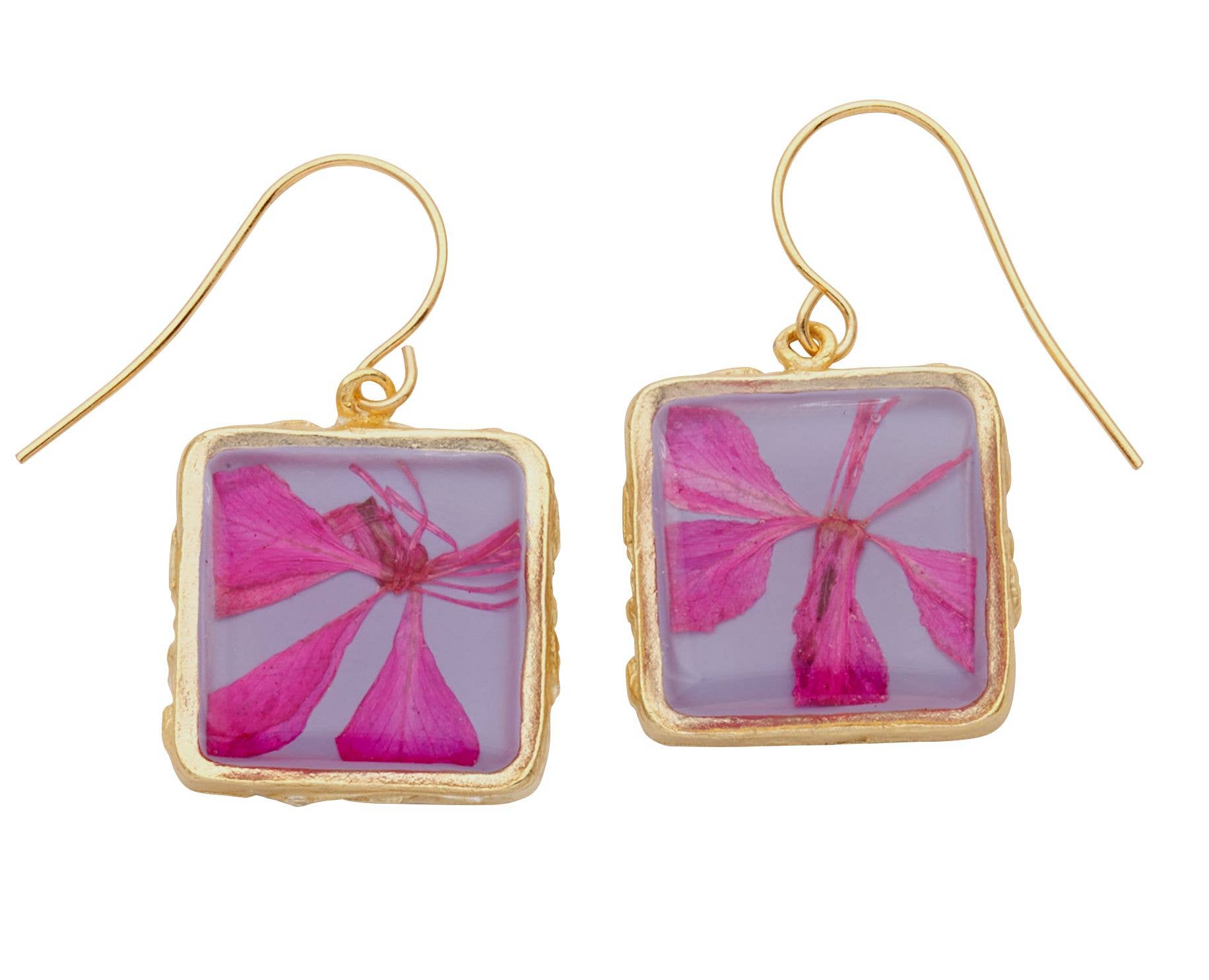 Shari Dixon - Wholesale Dangle Earrings - Mountain Peach Blossom Small Square Earrings0