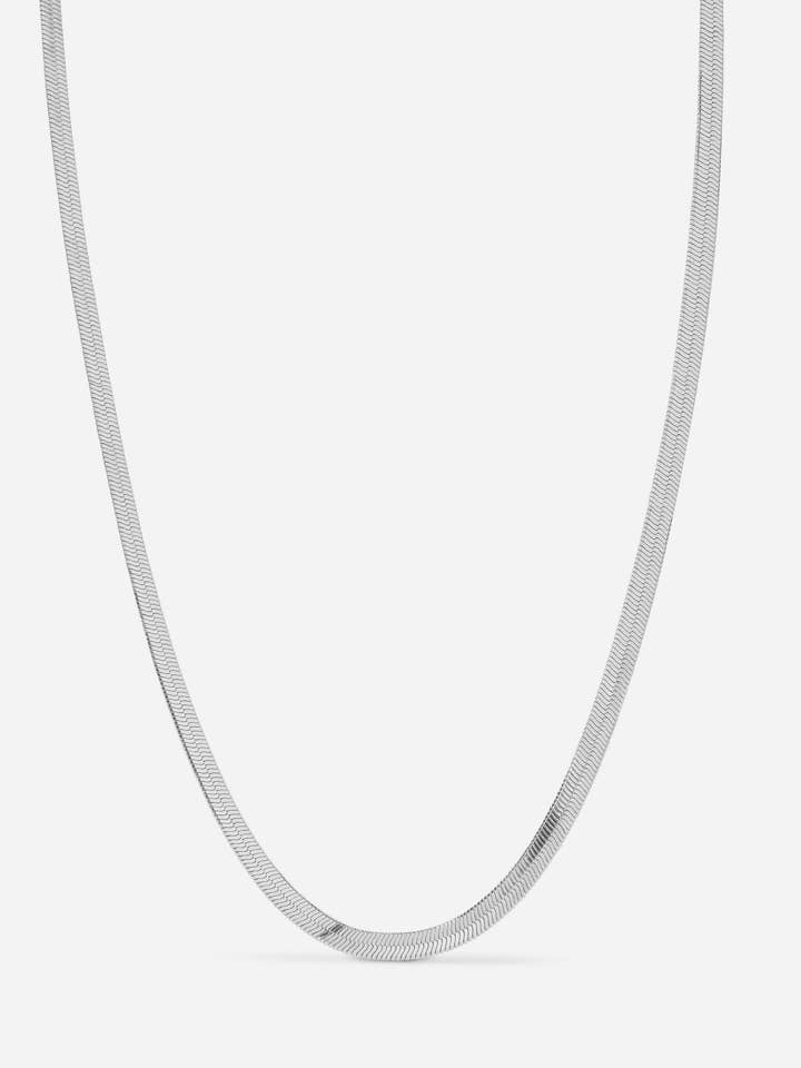 The Classique Herringbone Chain- Silver for wholesale by Luv AJ