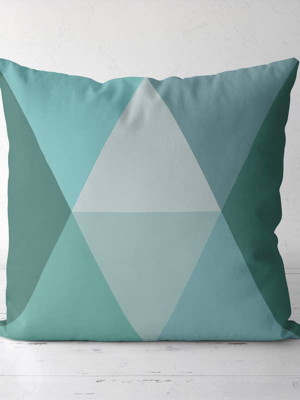 Teal geometric Throw pillow (Copy) (Copy) for wholesale by Latte Design