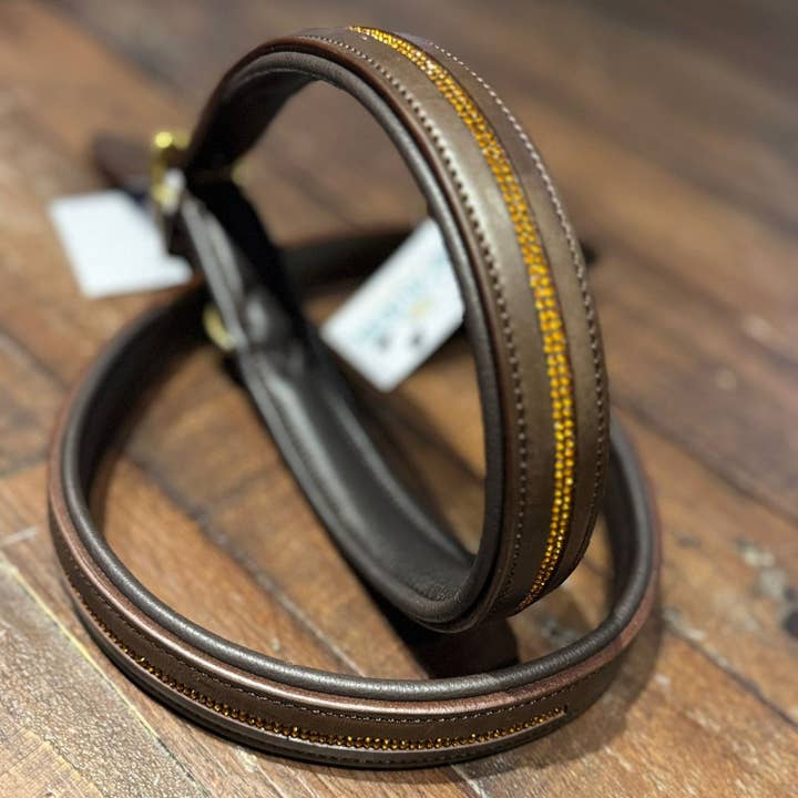 The Veuve Leather Padded Collar for wholesale by Adoreadane Collection