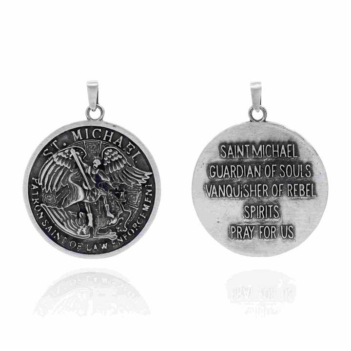 Religious Pewter Pendant Necklace - St. Michael for wholesale by Nirvana LLC