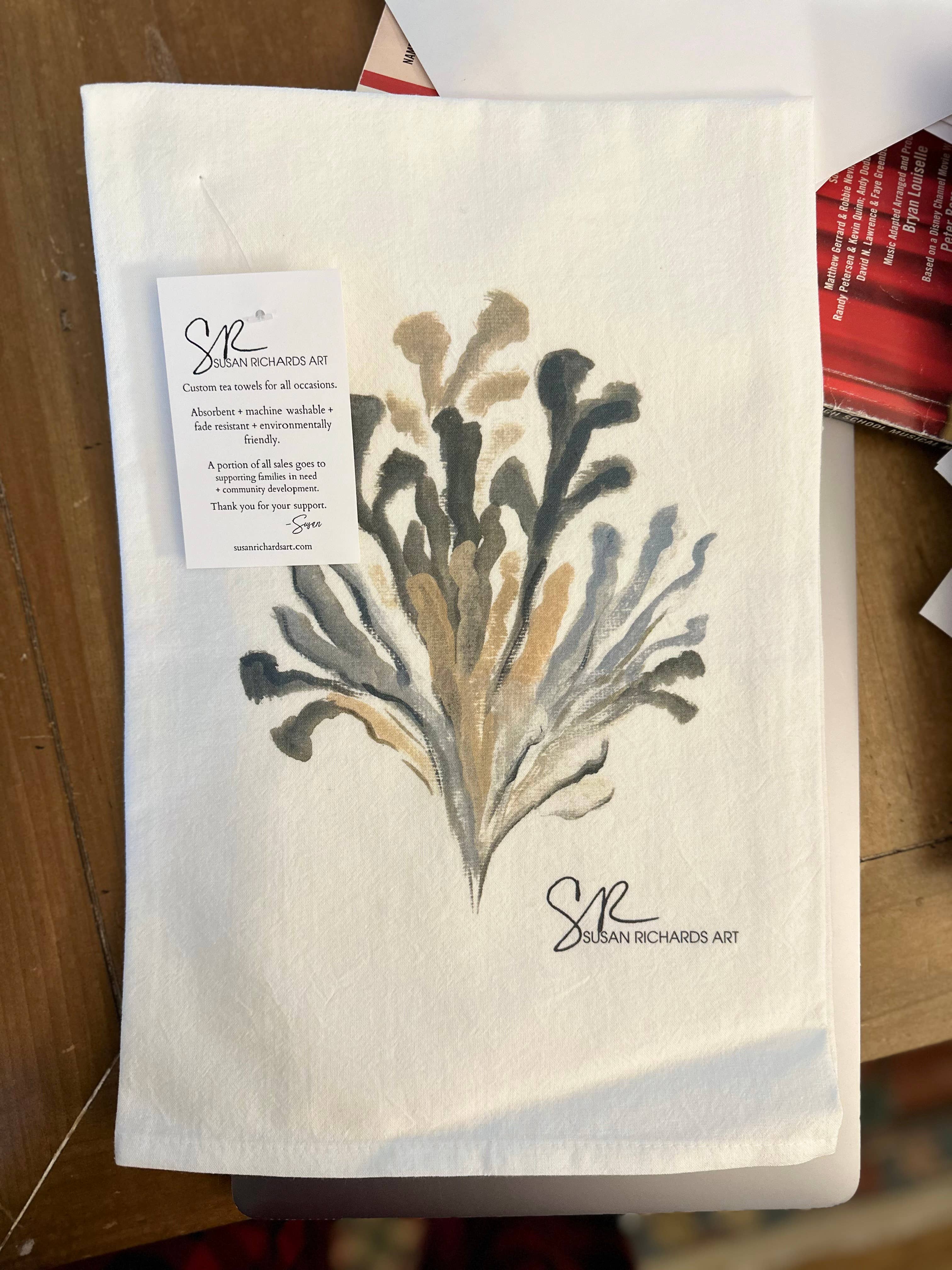 Susan Richards Art - Wholesale Tea Towel - Coastal Coral Tea Towel2