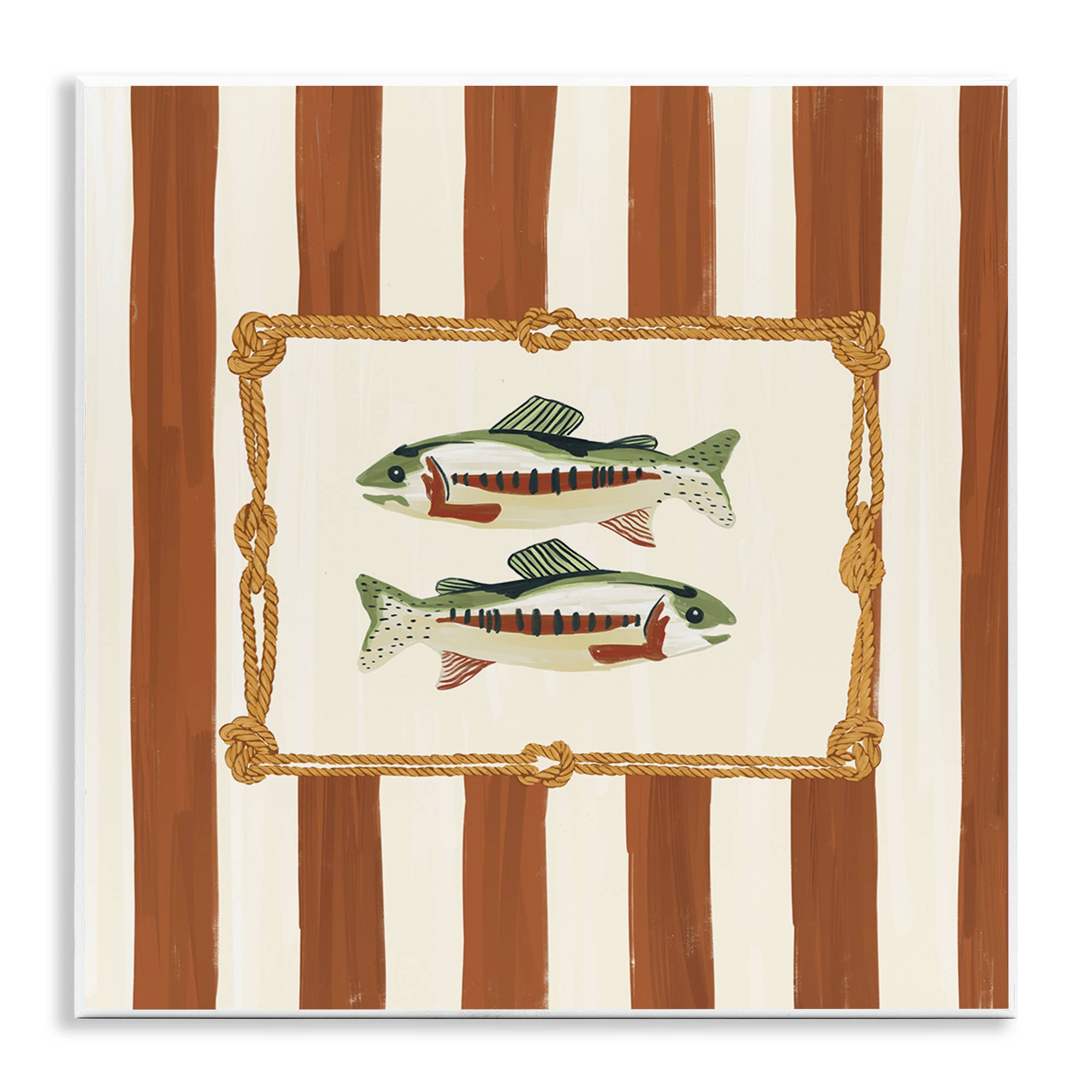Stupell Industries - Wholesale Wall Sign - Rope Bordered Fish - Unframed Wall Art0