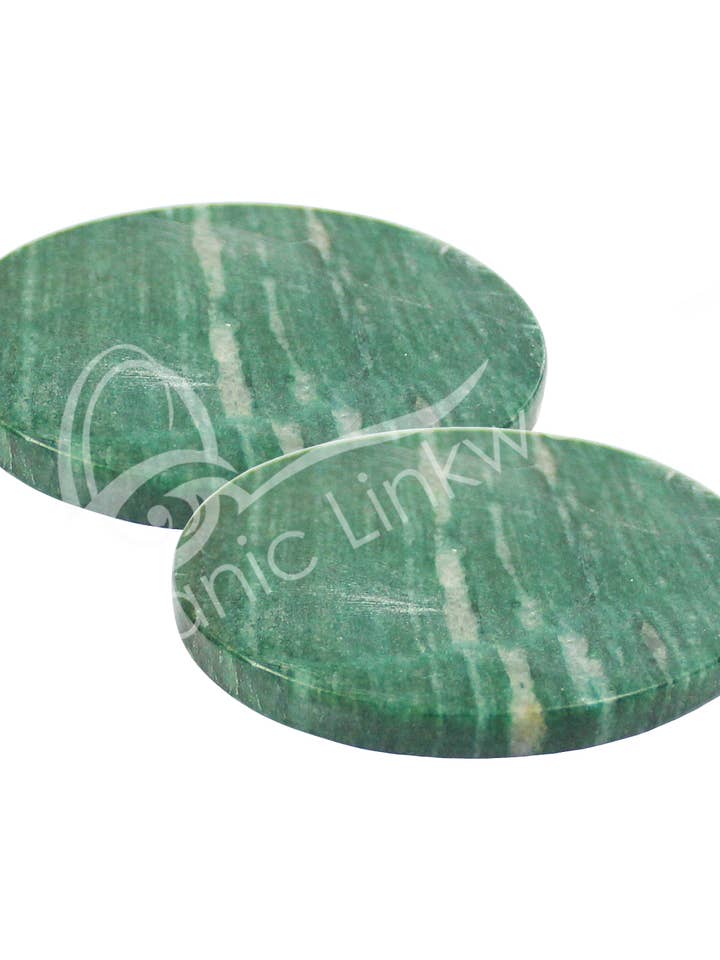 (PK 2)COASTER - AVENTURINE, GREEN (PK 2) 3.5"DIA. for wholesale by Oceanic Linkways Inc