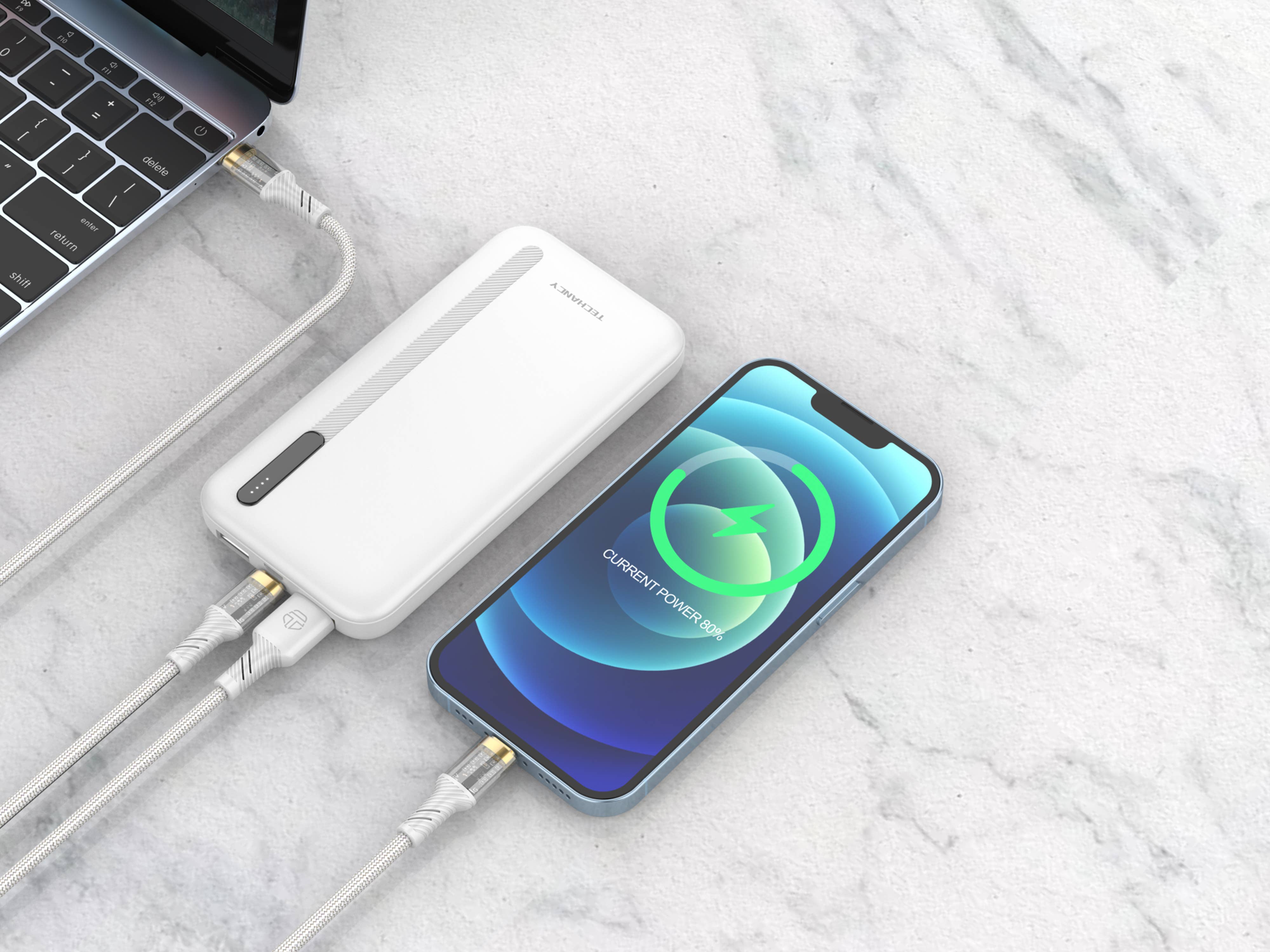 TECHANCY - Wholesale Portable Charger - TECHANCY Power Bank 10000 mAh, USB C input External1