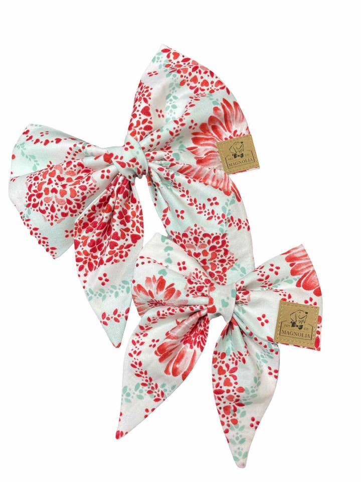 Valentine Floral Bow for wholesale by The Magnolia Pet Co.