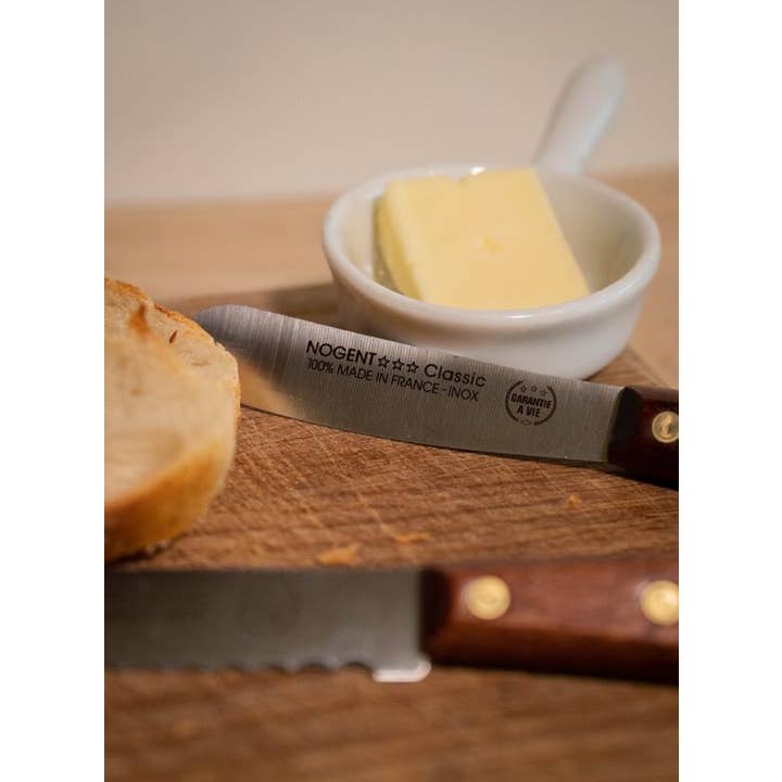 Nogent 3 Étoiles - Wholesale Table Knife - Smooth Blade Spreader 8 cm Cherry Classic Wood Nogent3