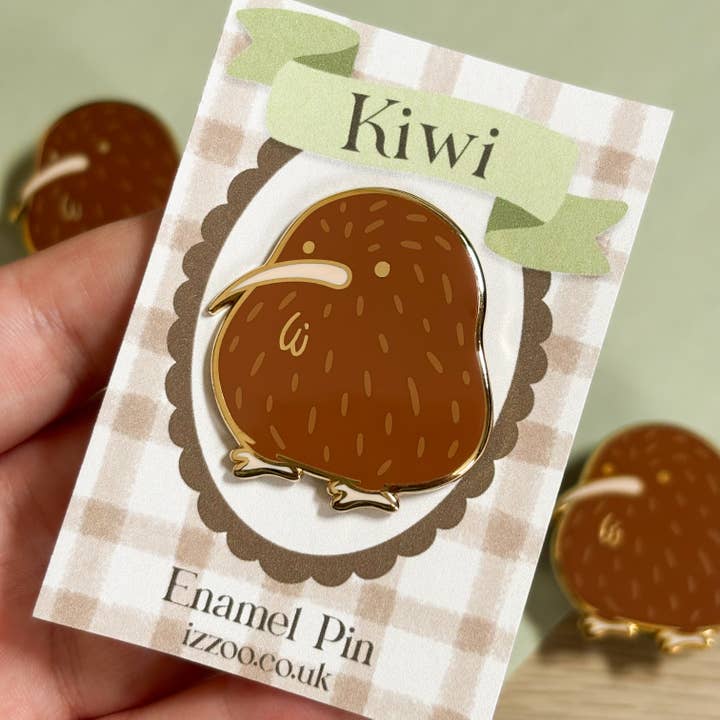 Épingle en émail oiseau Kiwi pour la vente par izzoo