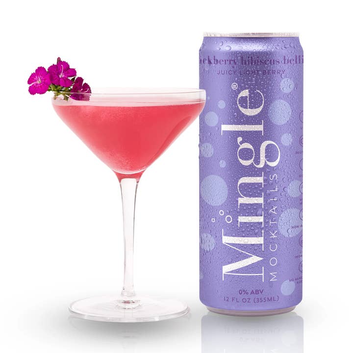 Blackberry Hibiscus Bellini Sparkling Mocktail (6 x 4pk) for wholesale by Mingle Mocktails