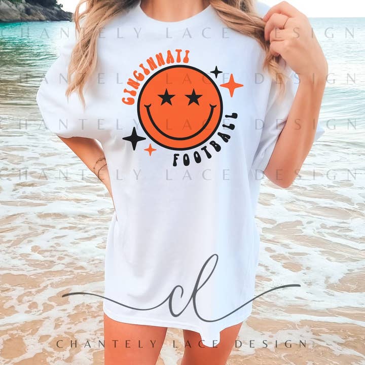 Cincinnati Bengals Football Smile Groovy Comfort Colors for wholesale by Chantely Lace