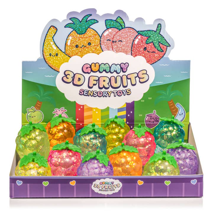 Grape Gummy 3D Fruits Sensory Squishy Spielzeug (12 Stück/Packung) für den Großhandel von Kawaii Slime Company