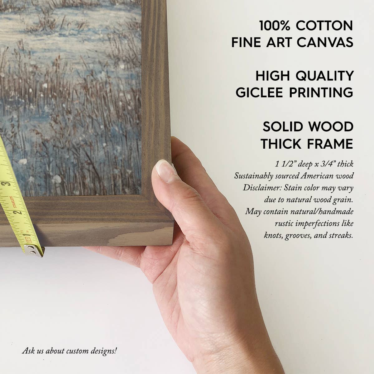 Hangout Home - Wholesale Sign - Custom Winter in the Midwest - Cabin Canvas Art - Wood Frame1