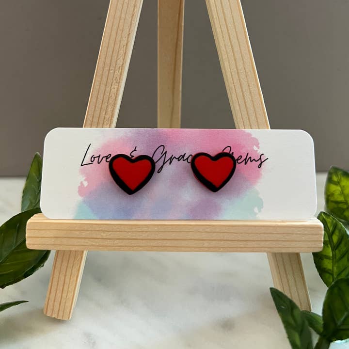 Heart Stud Øreringe for engroshandel hos Love & Grace Gems LLC