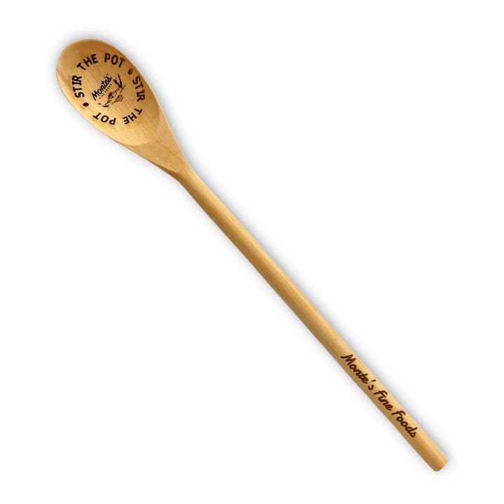 Monte’s Fine Foods - Wholesale Kitchen Spoon - "Spoon Me" Rest & "Stir The Pot" Wooden Spoon Bundle
