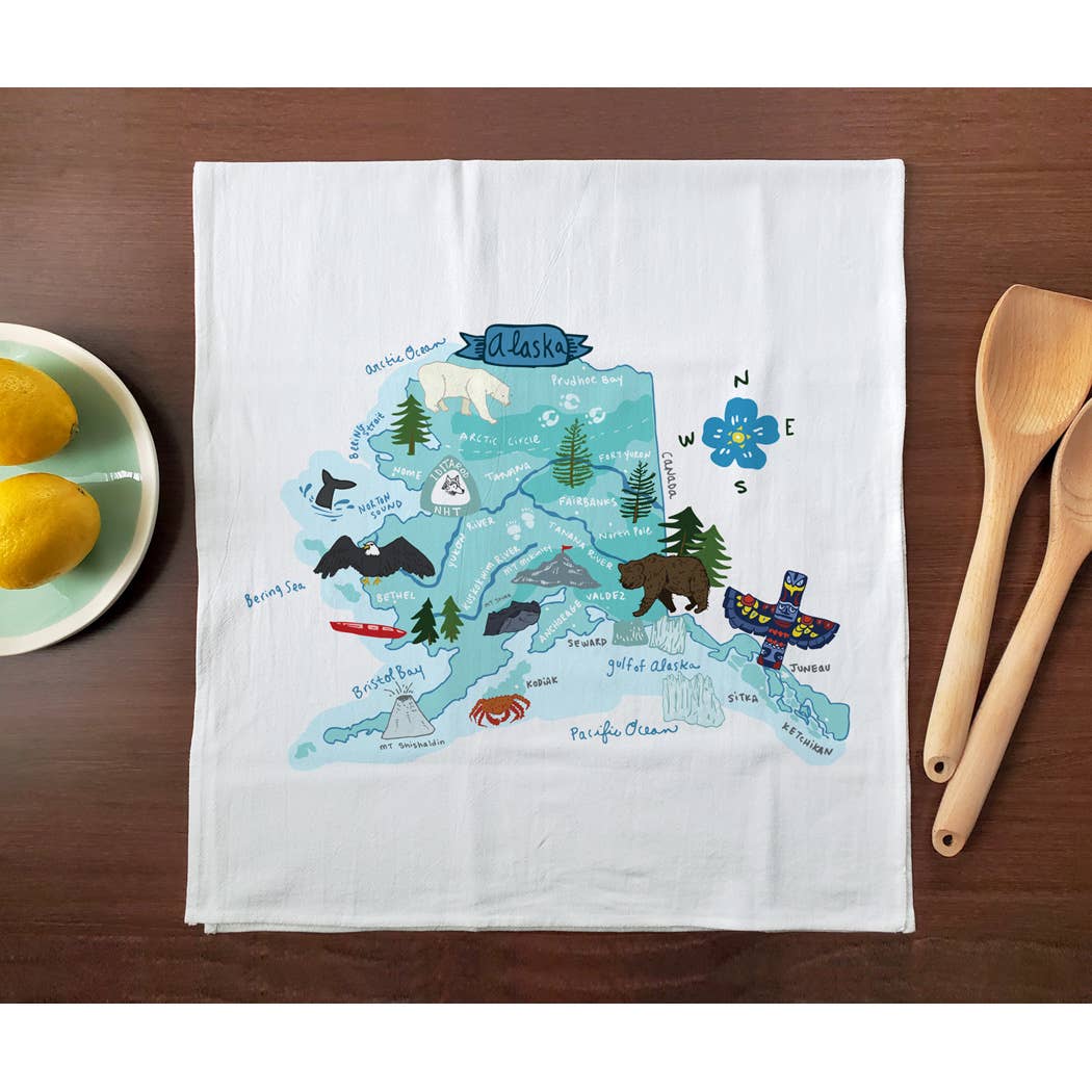 Allport Editions – Engroshandel Viskestykke – Hej USA håndklædeserie - ALLE 50 STATER HER!1