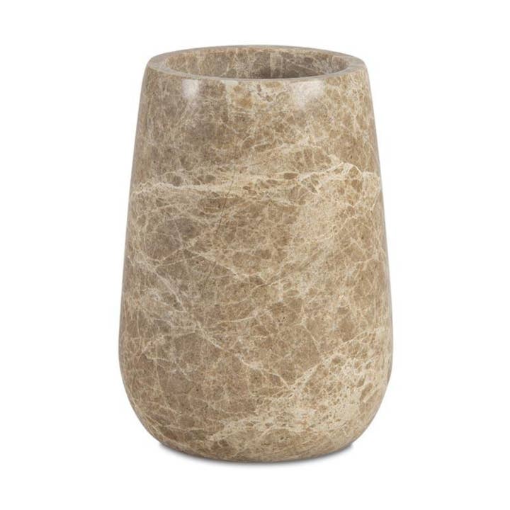 Porte-brosse à dents ovale en marbre marron pour la vente par Andrea House