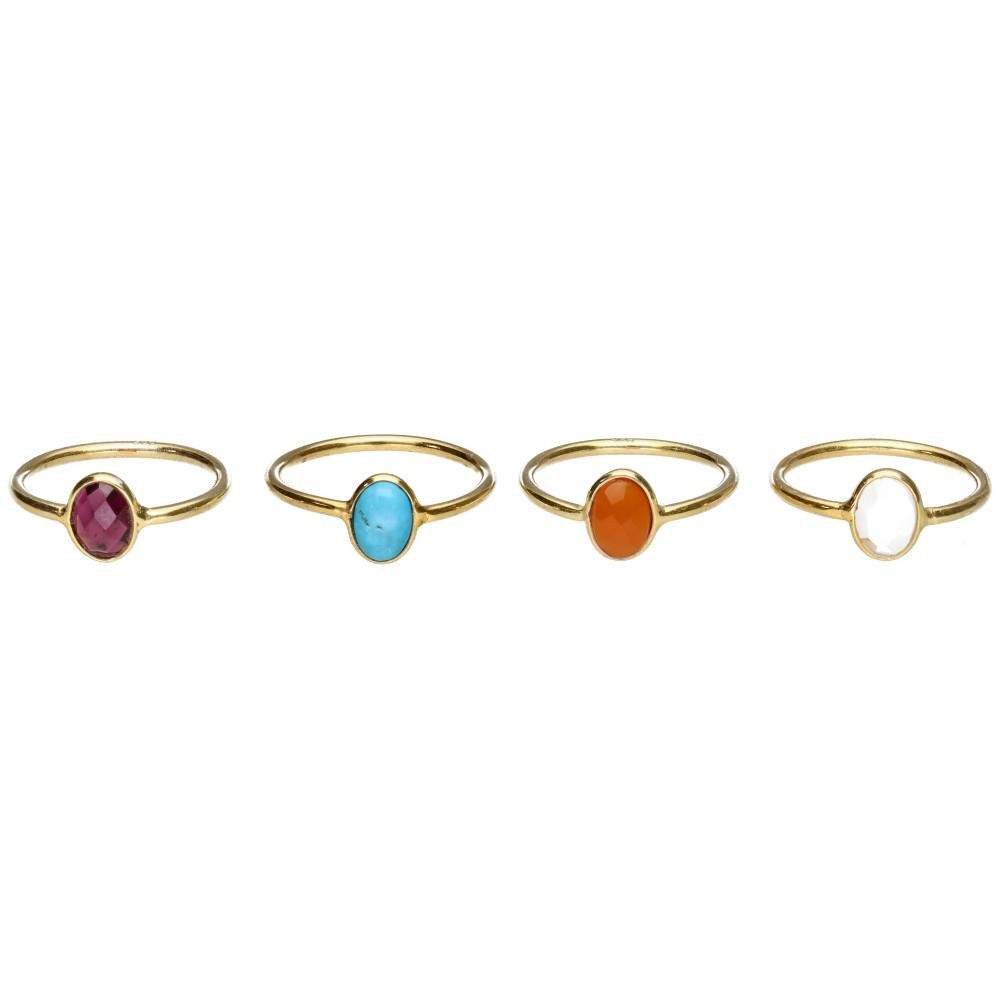 Vives de la Cortada S.L - Wholesale Multi-Stone Ring - Ring with Random Mineral in 925 Sterling Silver and Gold Plating1