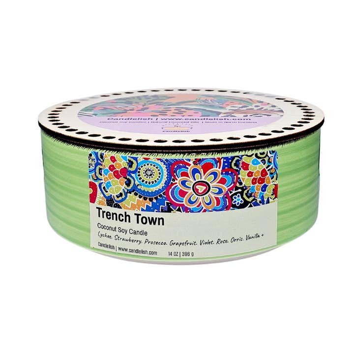 Bougie à 3 mèches en forme de bol en grès Trench Town pour la vente par Candlelish