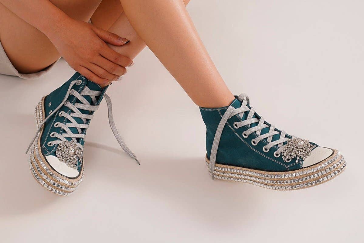 CCOCCI - Wholesale Lifestyle Sneakers - Women's - ASH-01 BEDAZZELED DECOR ROCKSTUD PLATFORM HIGH TOP SNEAKERS30