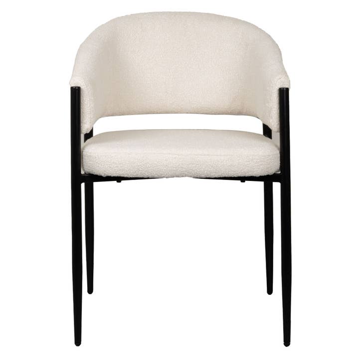 Usuals BV - Vente Chaises - Chaise de salle à manger Luna en bouclé crème1